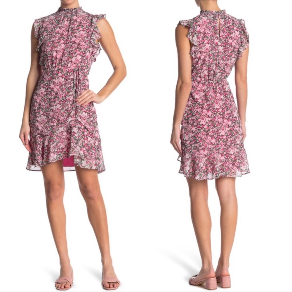 NWT Sam Eldeman pink and green sleeveless dress